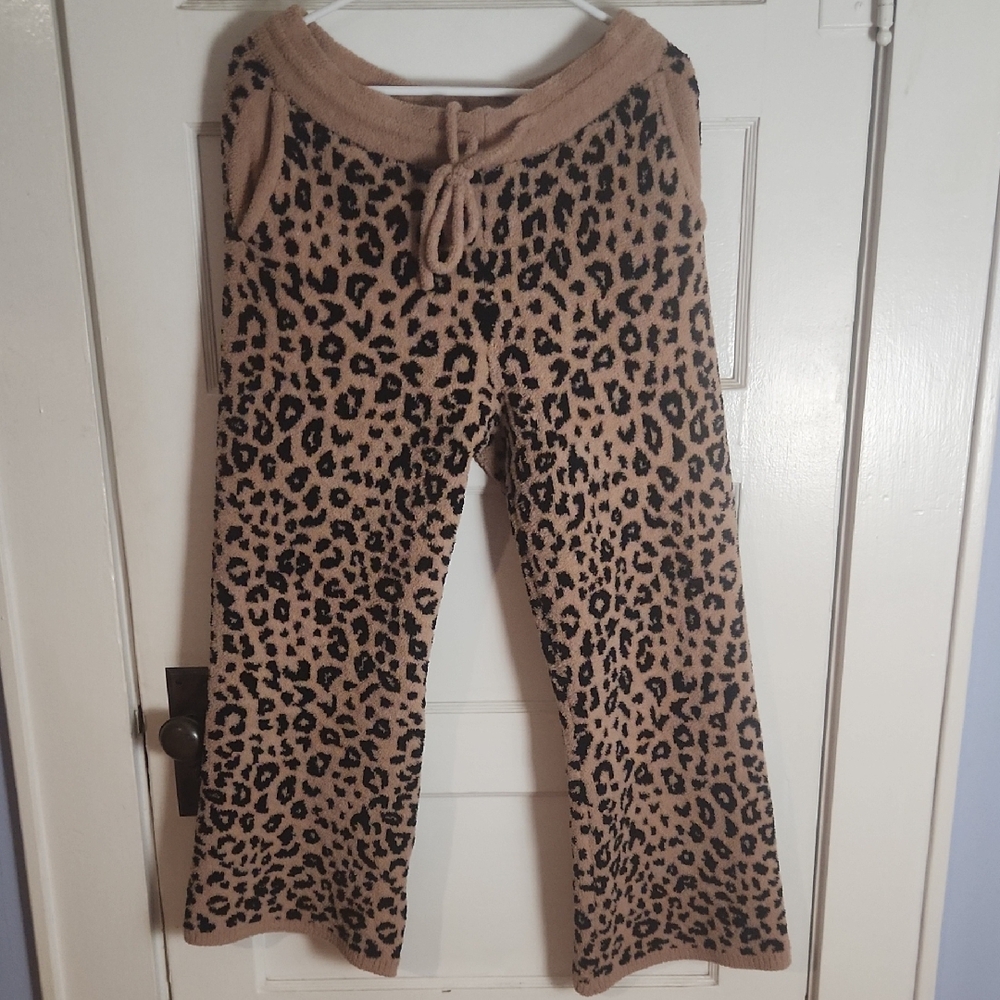Leopard Print Cozy Lounge Pants - Tan